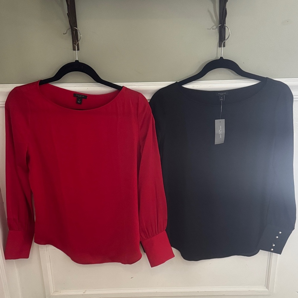 Ann Taylor Red and Black Women's Tops